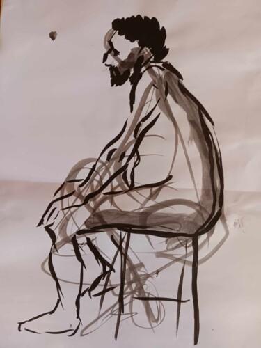 "man sitted in a cha…" başlıklı Resim Andrew Gordo (kempai) tarafından, Orijinal sanat, Mürekkep