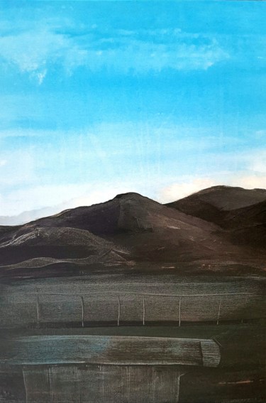 Painting titled "Black mountains" by Andrew Gotsopoulos, Original Artwork, Acrylic