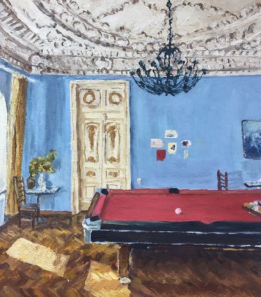 Painting titled ""interior with bill…" by Andrew Kovyazin, Original Artwork, Oil