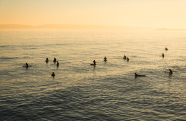Photography titled "SUNSET SURFERS" by Andrew Lever, Original Artwork, Digital Photography