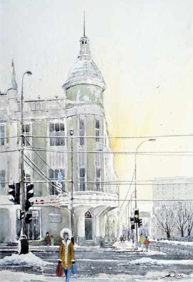 Painting titled "Krasnodar Winter" by Andrew Lucas, Original Artwork, Watercolor