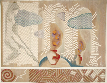 Textile Art με τίτλο "Interior with Clouds" από Andrew Schneider, Αυθεντικά έργα τέχνης, Ταπισερί