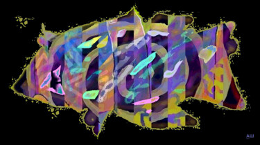 Digitale Kunst mit dem Titel "The Fish" von Andrew Schneider, Original-Kunstwerk, Digitale Malerei
