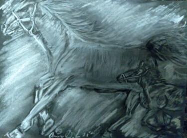 Drawing titled ""In it to win it"" by Andrew Smith, Original Artwork, Pastel