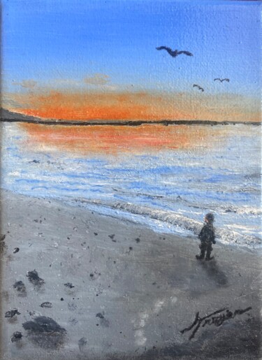 Malarstwo zatytułowany „Puget Sound” autorstwa Andrew Troyer, Jr, Oryginalna praca, Olej Zamontowany na Drewniana rama noszy