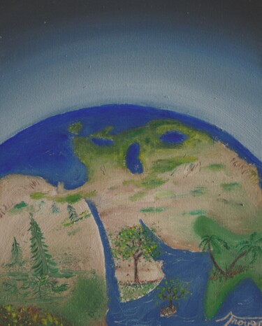 Картина под названием ""Dry Land and Seas"…" - Andrew Troyer, Jr, Подлинное произведение искусства, Масло Установлен на Дере…