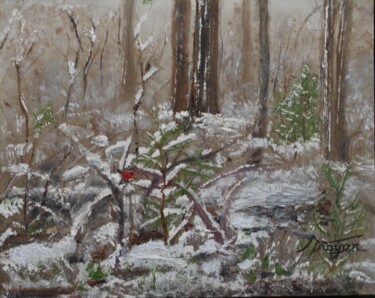 Pintura intitulada ""Winter Solitude"" por Andrew Troyer, Jr, Obras de arte originais, Óleo Montado em Outro painel rígido
