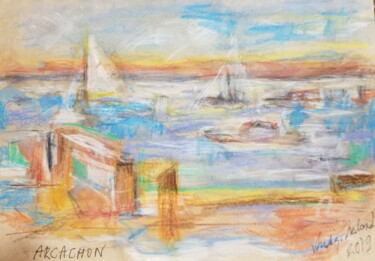 Painting titled "Arcachon" by Andrew Walaszek, Original Artwork, Pastel