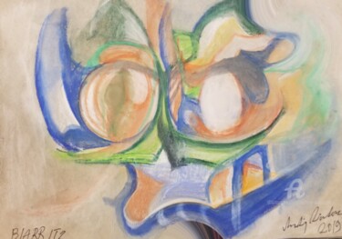 Disegno intitolato "Biarritz day three" da Andrew Walaszek, Opera d'arte originale, Pastello