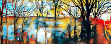 Digital Arts με τίτλο "Lake Avalon Winter…" από Andrew Walaszek, Αυθεντικά έργα τέχνης, Ψηφιακή ζωγραφική