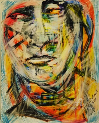 Dessin intitulée "Behind the Mask (11…" par Andrew Walaszek, Œuvre d'art originale, Crayon
