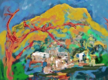 Artes digitais intitulada "Mont Sainte-Victoire" por Andrew Walaszek, Obras de arte originais, Pintura digital