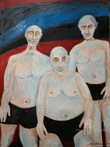Картина под названием "Oligarchs at the pr…" - Andrew Walaszek, Подлинное произведение искусства, Акрил Установлен на Деревя…