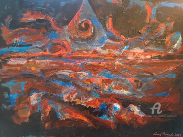 Painting titled "Life on Mars" by Andrew Walaszek, Original Artwork, Acrylic Mounted on Wood Stretcher frame