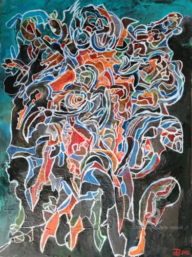 Картина под названием "Baiame" - Andrew Walaszek, Подлинное произведение искусства, Акрил Установлен на Деревянная рама для…