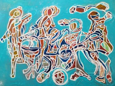 Картина под названием "Striker" - Andrew Walaszek, Подлинное произведение искусства, Акрил Установлен на Деревянная рама для…