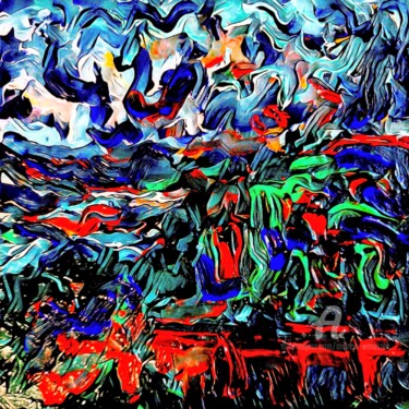 Digitale Kunst mit dem Titel "Gardens of Semiramis" von Andrew Walaszek, Original-Kunstwerk, Digitale Malerei