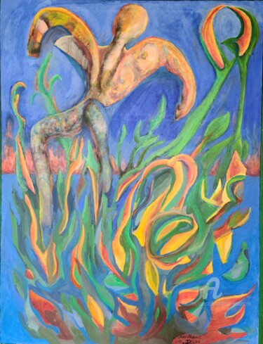 Картина под названием "Myrtle Rising" - Andrew Walaszek, Подлинное произведение искусства, Акрил Установлен на Деревянная ра…