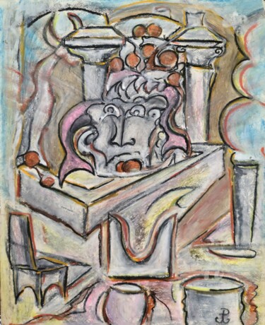 Desenho intitulada "Minotaur's Dinner P…" por Andrew Walaszek, Obras de arte originais, Pastel