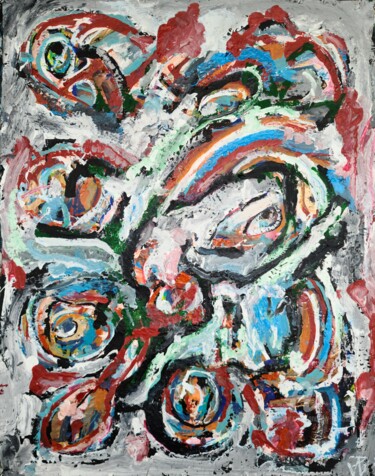 Malerei mit dem Titel "Outrage (8,2022)" von Andrew Walaszek, Original-Kunstwerk, Acryl
