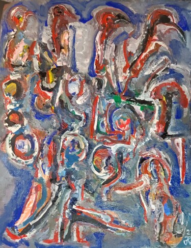 Malerei mit dem Titel "Insane in the Membr…" von Andrew Walaszek, Original-Kunstwerk, Acryl Auf Karton montiert