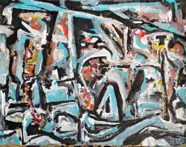 Malerei mit dem Titel "Rehearsal (9,2023)" von Andrew Walaszek, Original-Kunstwerk, Acryl Auf Karton montiert