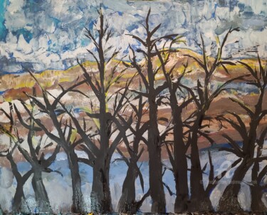 Schilderij getiteld "February on Lake Av…" door Andrew Walaszek, Origineel Kunstwerk, Acryl Gemonteerd op Karton