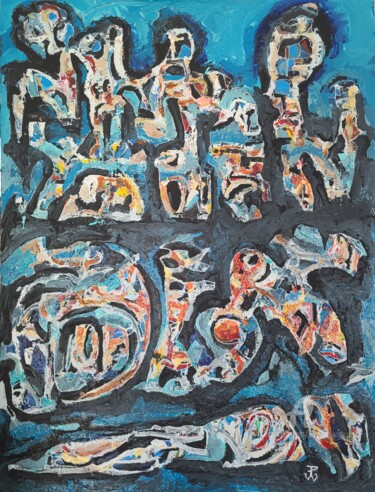 Картина под названием "Arc of Doves" - Andrew Walaszek, Подлинное произведение искусства, Акрил Установлен на Деревянная рам…