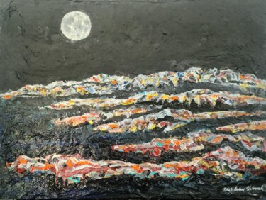 Painting titled "Ozark Moon" by Andrew Walaszek, Original Artwork, Acrylic Mounted on Wood Stretcher frame