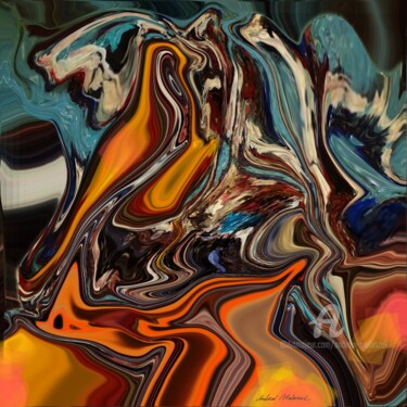 Digital Arts titled "Edge" by Andrew Walaszek, Original Artwork, Digital Painting Mounted on Wood Stretcher frame