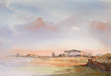 Painting titled "Derelict hanger nea…" by Andrew Borg, Original Artwork