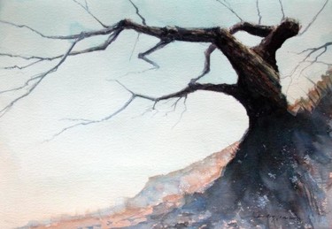 Painting titled "Dead tree" by Andrew Borg, Original Artwork