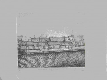 Drawing titled "Begijnhof Diest" by Andre Wellens, Original Artwork, Other