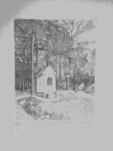 Drawing titled "Bolhuiskapel, Molen…" by Andre Wellens, Original Artwork