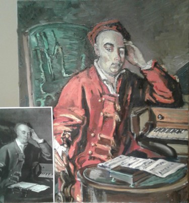 Malerei mit dem Titel "Portrait of George…" von Andrew Moore, Original-Kunstwerk, Öl