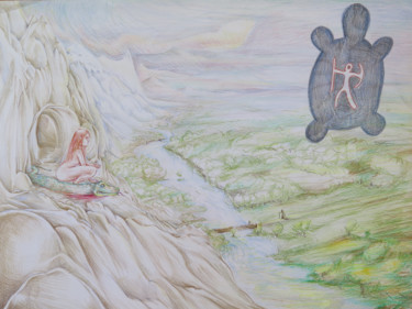 Dessin intitulée "Le chasseur" par Magdalaen, Œuvre d'art originale, Crayon