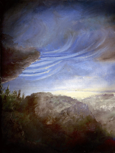 Painting titled "La colline" by Magdalaen, Original Artwork, Oil