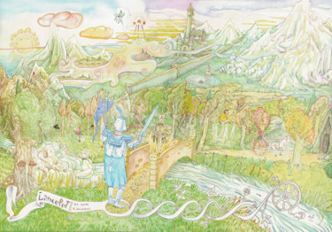 Peinture intitulée "Lancelot" par Magdalaen, Œuvre d'art originale, Aquarelle