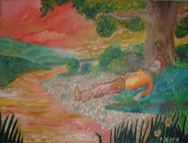 Painting titled "L'herbe du diable" by Magdalaen, Original Artwork, Oil