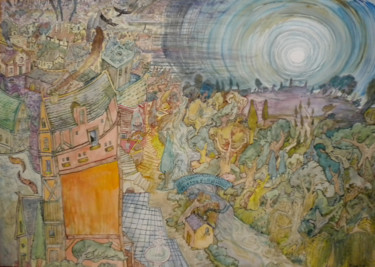 Peinture intitulée "Miscatonic 1" par Magdalaen, Œuvre d'art originale, Aquarelle