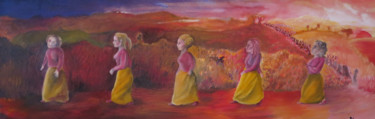 Peinture intitulée "The road" par Magdalaen, Œuvre d'art originale, Huile