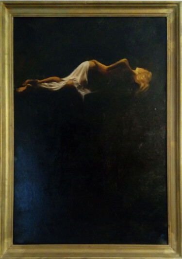 Painting titled "Тайна" by Andrey Abramov (Nikolaevich), Original Artwork, Oil Mounted on Wood Stretcher frame
