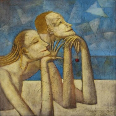 Painting titled "Beach" by Andrey Aranyshev, Original Artwork, Oil