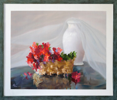 Painting titled "Still life 12" by Andrei Blinov, Original Artwork, Oil Mounted on Wood Stretcher frame