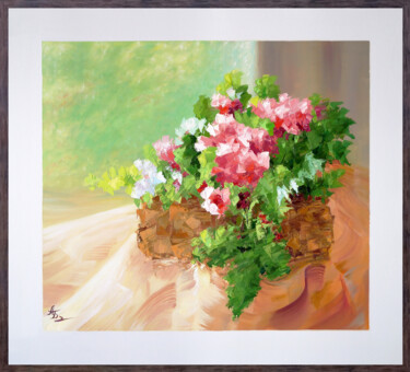 Painting titled "Still life 13" by Andrei Blinov, Original Artwork, Oil Mounted on Wood Stretcher frame