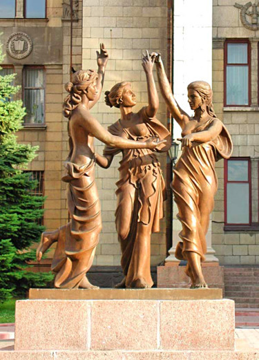 Scultura intitolato "Feast of the Muses" da Andrey Borovoy, Opera d'arte originale, Pietra