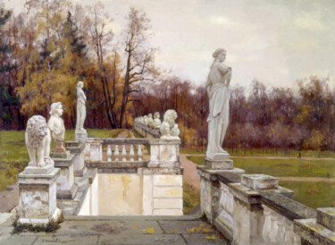 Painting titled "Autumn in Arkhangel…" by Andrey Dareev, Original Artwork, Oil