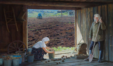 Malerei mit dem Titel "Potato" von Andrey Dareev, Original-Kunstwerk, Öl