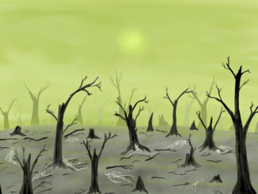 Grafika cyfrowa / sztuka generowana cyfrowo zatytułowany „Poisoned forest” autorstwa Andrey Elenev, Oryginalna praca, Malars…