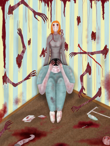 Digital Arts titled "Psychosis" by Andrey Elenev, Original Artwork, Digital Painting